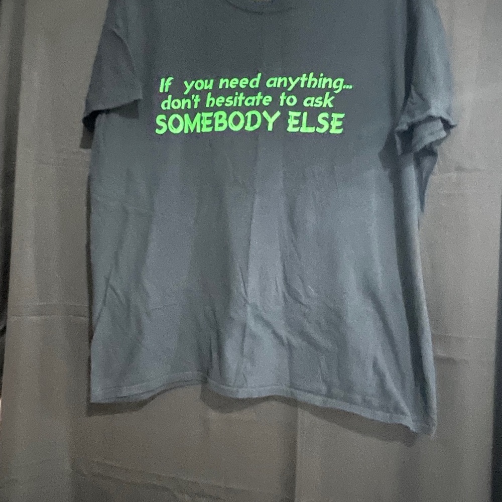 Gildan black Tee with Neon Green Print